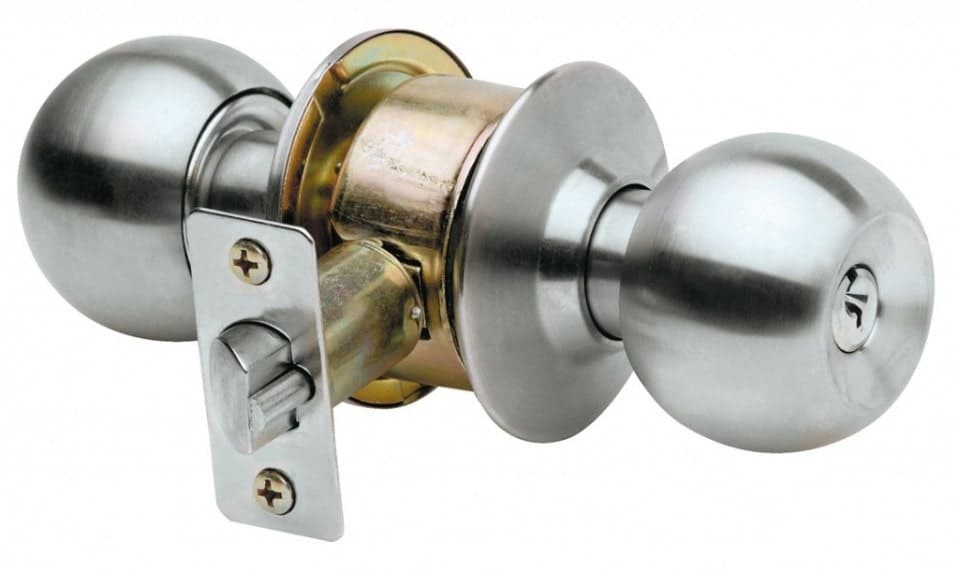 cerradura cilíndrica con pomo para puertas de madera
